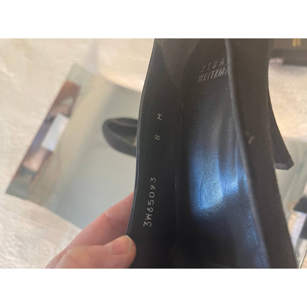 Stuart Weitzman Black Suede Platform 3" Heels Pum… - image 5